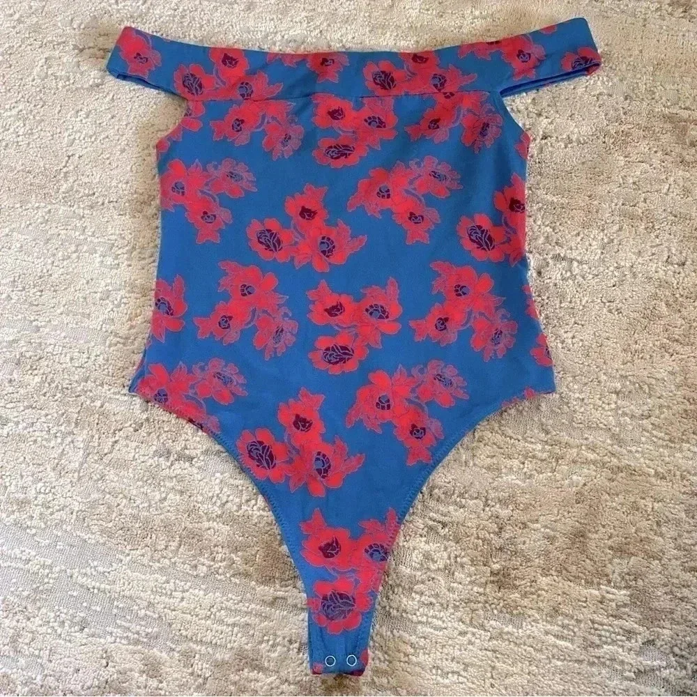 Free People Blue Red Floral 